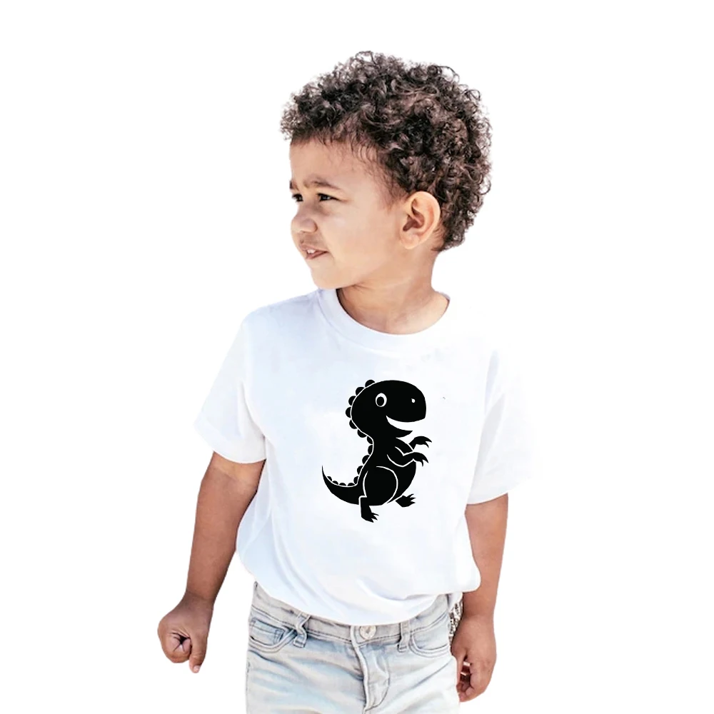 Cute baby T-Rex print cotton t shirt for kids Tyrannosaurus shirt Dinosaur graphic tees Cute Dino toddler shirt drop shipping