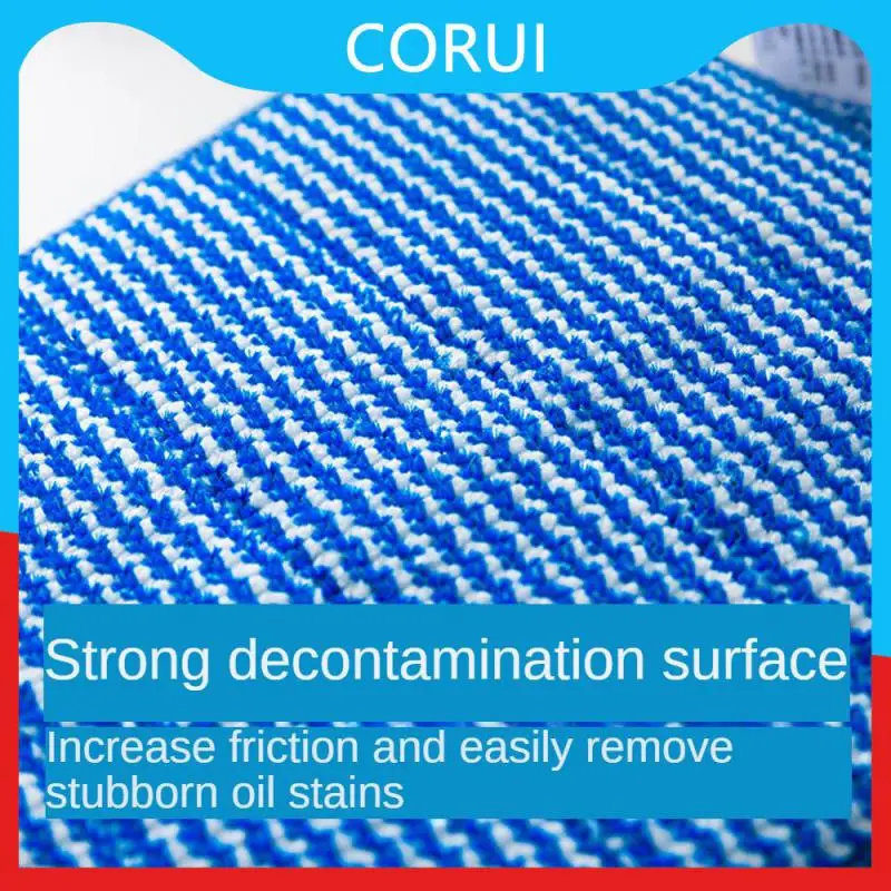 

Superfine Fiber Good Wear Resistance Non-stick Oil Cloth Pot Bowl Thickened Cloth Double-sided Cleaning Rag Cleaning Cloths Blue
