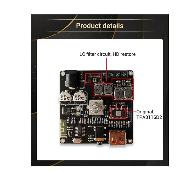 ZK-F502H индикатор громкости Bluetooth аудио усилитель мощности плата модуля TPA3116D2 2 0