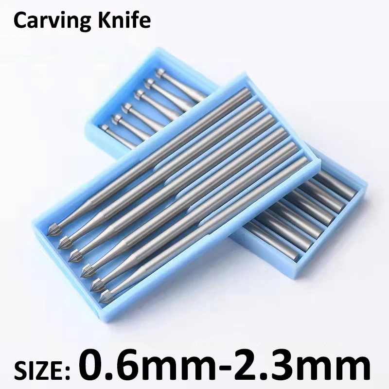 

1pcs 1.0mm-2.3mm Alloy Tungsten Steel Engraving Carving Knife Milling Cutter 2.35mm Shank For Bodhi/Amber/Wood/Bone Craft