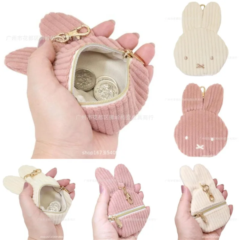 Фото Модный милый кошелек для монет серии Miffy, изысканный мультяшный дизайн, легкий портативный мини-кошелек из вельвета с принтом №1
