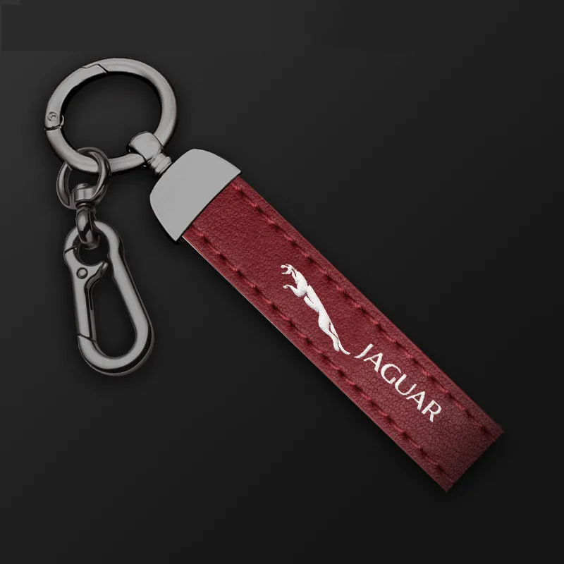 Автомобильный роскошный кожаный брелок для ключей из цинкового сплава Jaguar XF XJ XJS