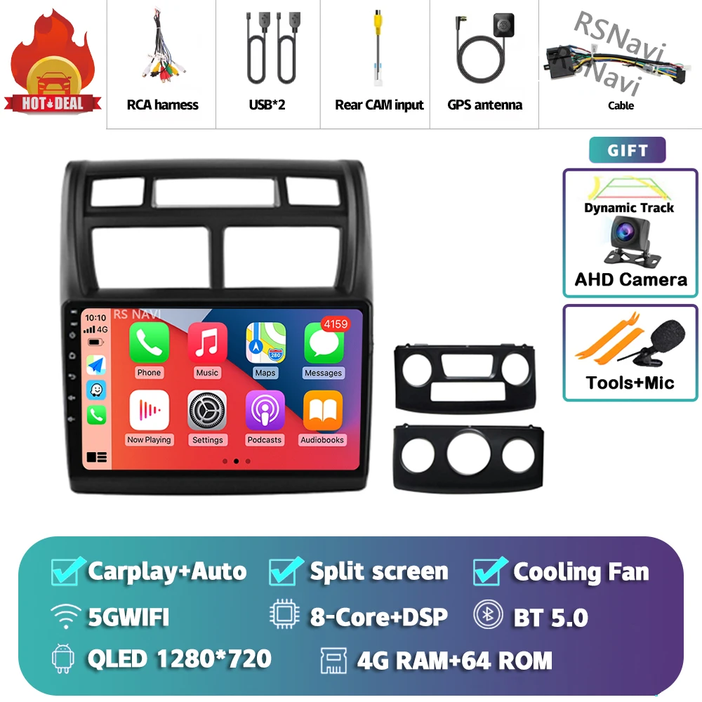 

Автомобильный радиоприемник Android 15 для Kia Sportage 2 2004 2005 2006 2007-2010, навигация, GPS, мультимедийный видеоплеер, стерео беспроводной Carplay