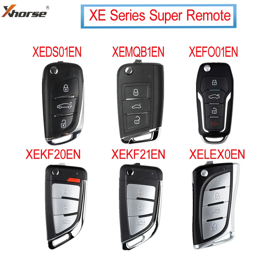 10 шт./лот Xhorse XEMQB1EN XEDS01EN XEFO01EN XEKF20EN XEKF21EN XELEX0EN XE Series супер пульт дистанционного