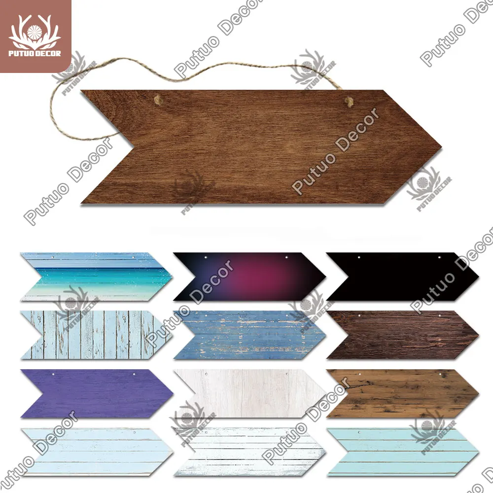 

Putuo Decor Diy Blank Arrow Wooden Signs Wood Hanging Plaque for Graffiti Personalized(Non-Custom) Home Living Room Wall Decor