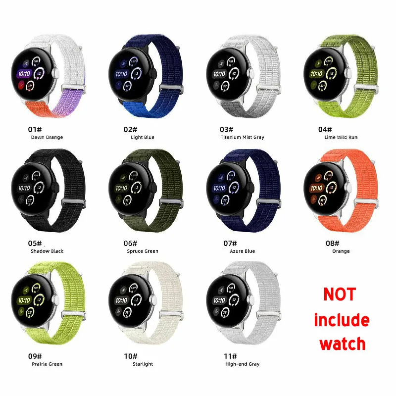 Фото Градиентный плетеный нейлоновый ремешок для Google Pixel Watch 4, 3, 2 (41 мм, 45 мм) с эффектом облачной мягкости, дышащий, легкий, спортивный, с адаптерами №3