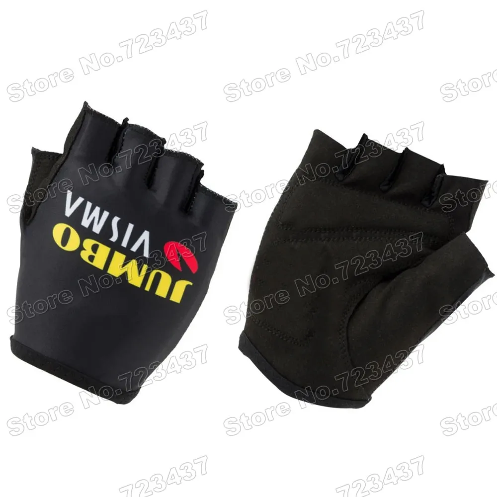 2022 Team Jumbo Visma Cycling Gloves Men Belgium Champion Gel Bicycle Jersey Half Finger Glove Wout van Aert MTB Fietshandschoen |