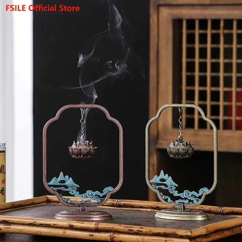 

FSILE Incense Burner Indoor Hanging Creative Decoration Antique Fragrance Small Xiangyun Pan Xiang Goose Pear Zhang Zhong Xiang