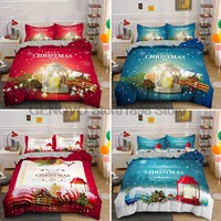 christmas wishing lantern bedding set single double king queen duvet cover with pillowcase party festivel decor bed sets