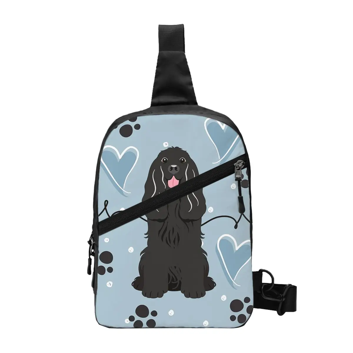 Love Black Cocker Spaniel нагрудная сумка мужской слинг рюкзак через плечо дорожный