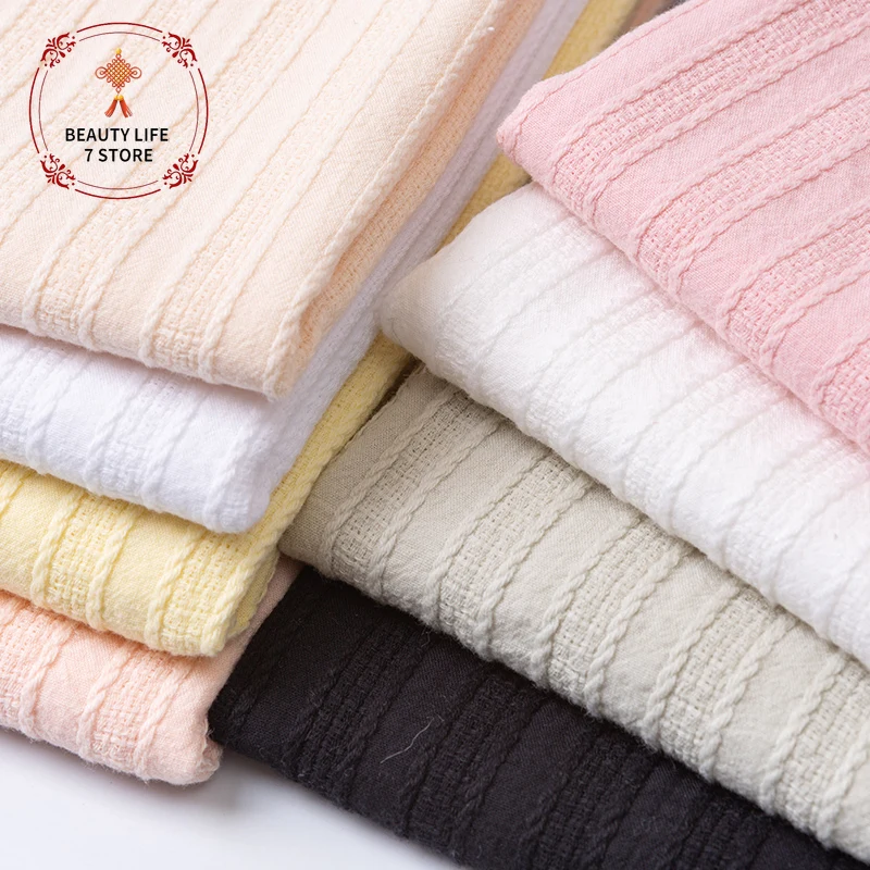 Прямая жаккардовая 100% хлопковая ткань весна-лето юбка-рубашка платье однотонная