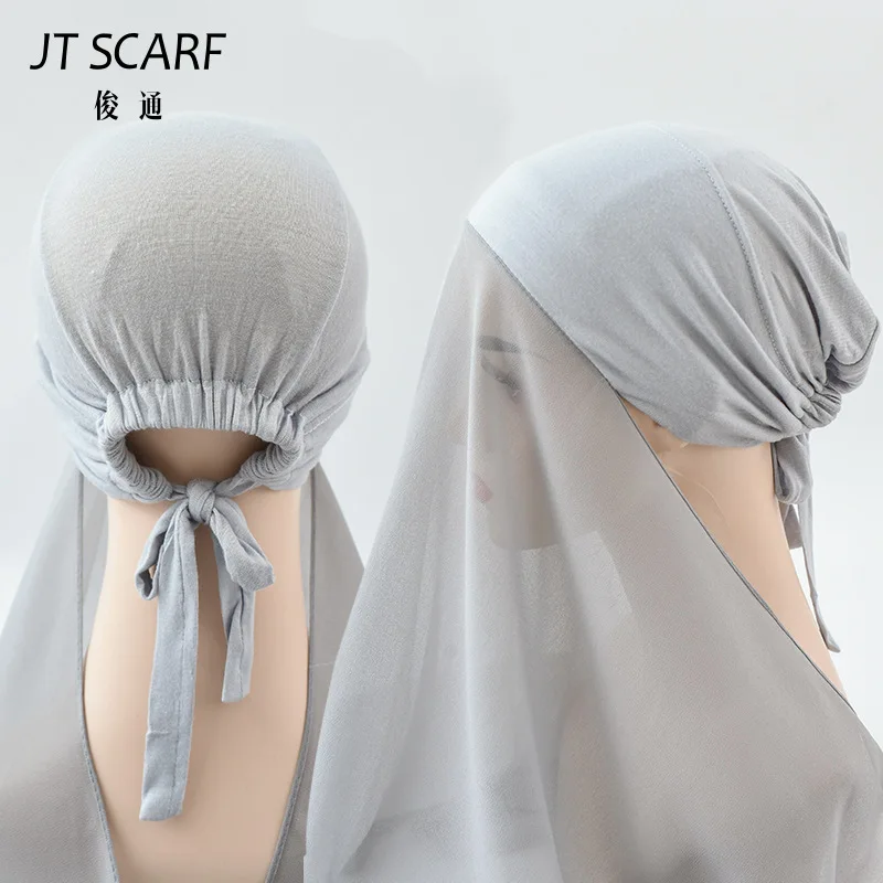 

Шифоновый женский головной платок, сатиновый Однотонный Регулируемый шарф, Женский Регулируемый головной платок