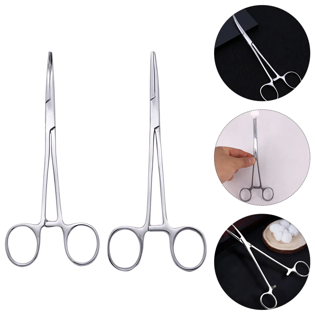 

2pcs Hemostatic Forcep Pet Epilating Forceps Hemostat Clamps for Nurses Clamps Stainless Steel