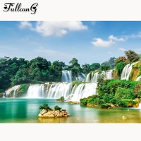 natural scenery waterfall 5d diy diamond painting cross stitch full square round drill mosaic embroidery sale home decor jx3250