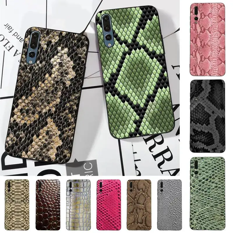

Snake Skin Phone Case for Huawei P30 40 20 10 8 9 lite pro plus Psmart2019