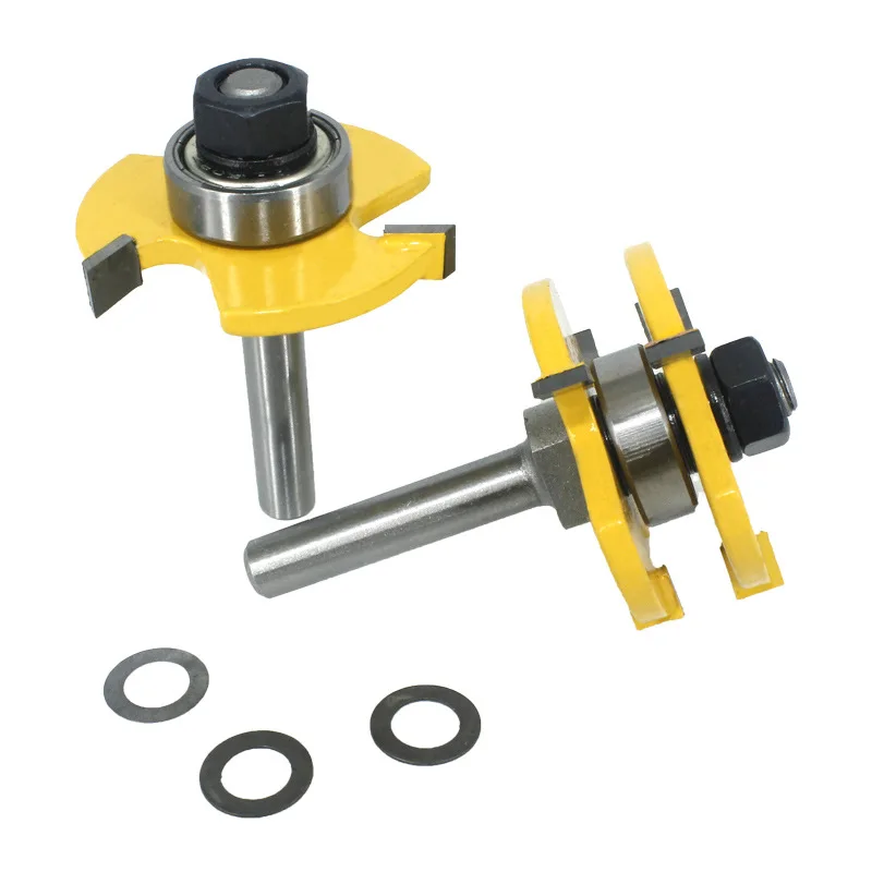 

2Pcs Three-tooth T-type Portable Mortise Cutter Paneling for Woodworking 8 Handle Tungsten Steel Milling Cutter Manual Tools