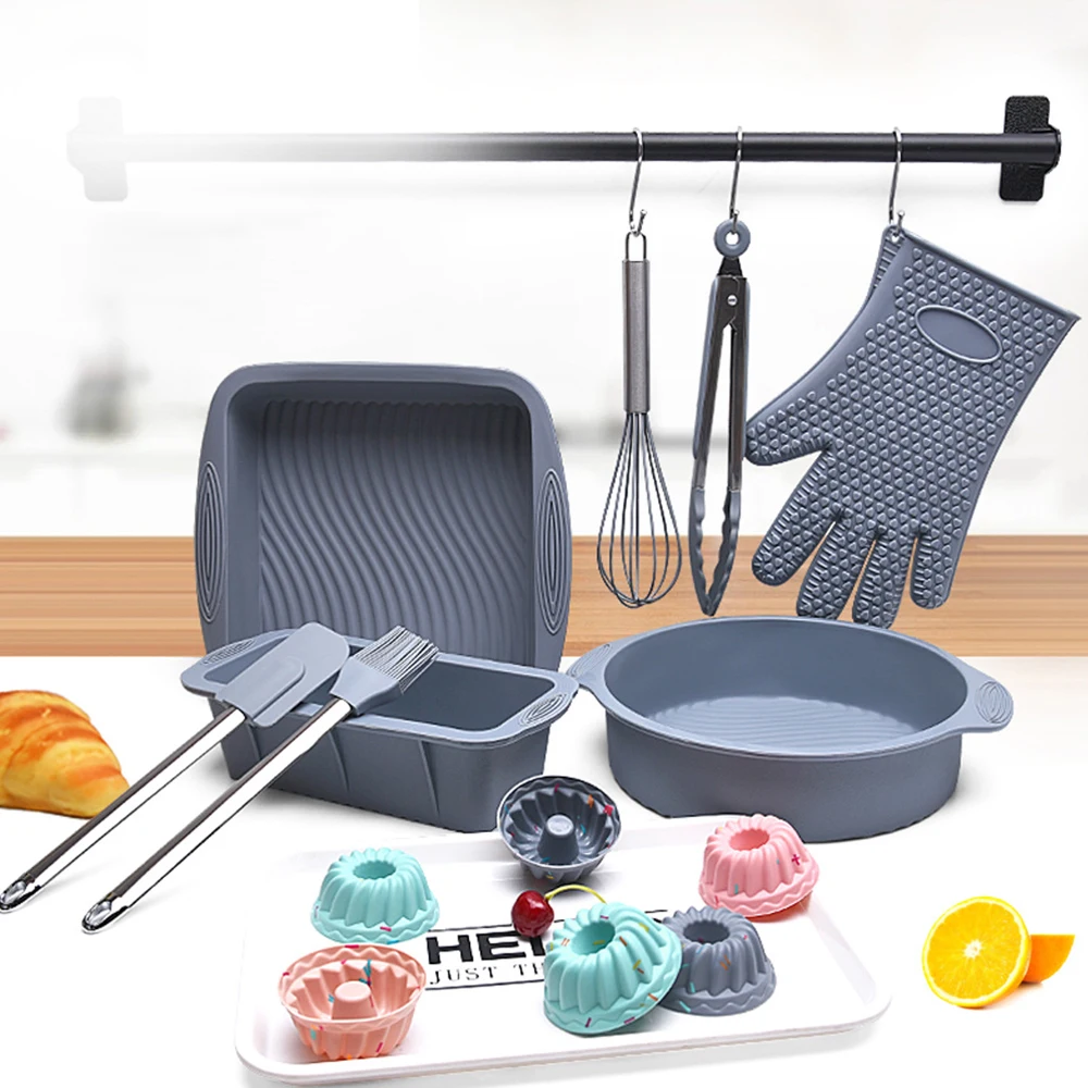 Силиконовая форма для выпечки тортов набор Круглый квадратный тостер хлеб