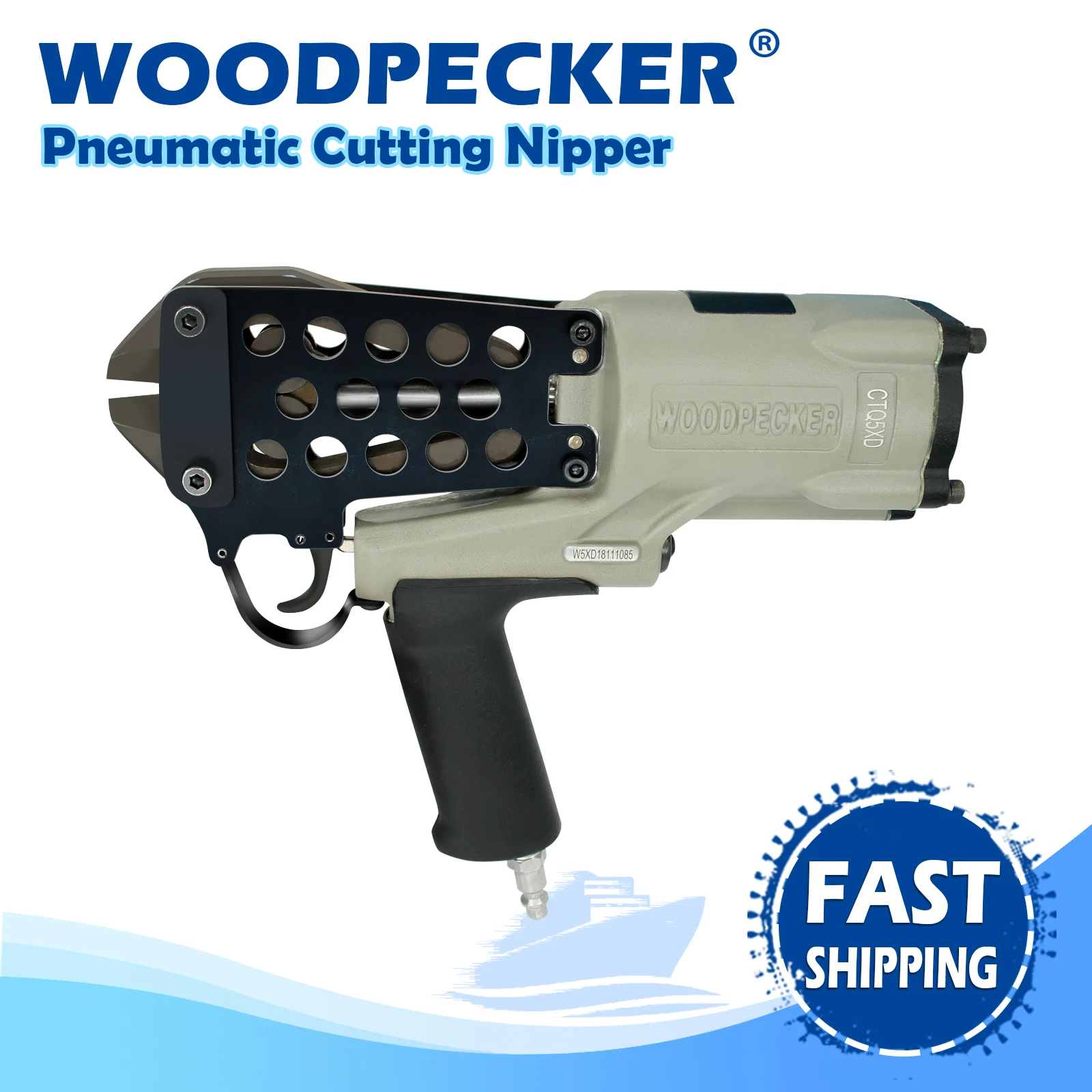 

WOODPECKER CTQ5XD Pneumatic Cutting Nipper, 3-5mm Diameter Wire Cutting, Air Power Wire Shear, Cutting Wire Tool, for Wire Cages