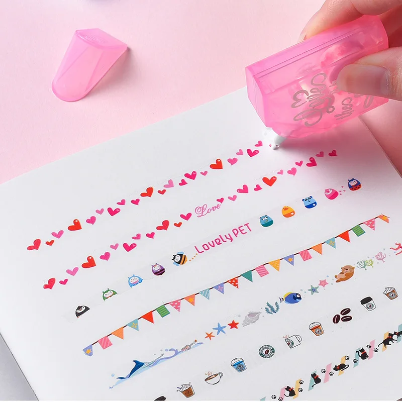 

1 Piece Correction Tape American Style Heart Animal Pattern Correction Tape Kawaii DIY Decorative Scrapbook Correction Tape