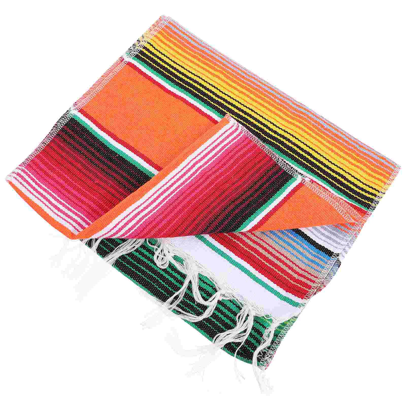 

Blanket Mexican Style Rugs Stylish Tabletop Carpets Creative Blankets Colorful Desktop Outdoor
