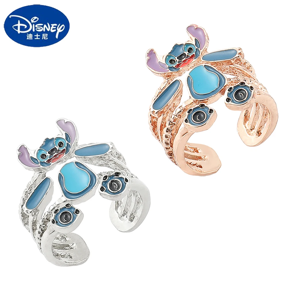 

Disney Lilo and Stitch Ring Cartoon Cute Multi-Storey Stitch Rings for Girls Jewelry Accessories Kawaii Stitch Open Rings