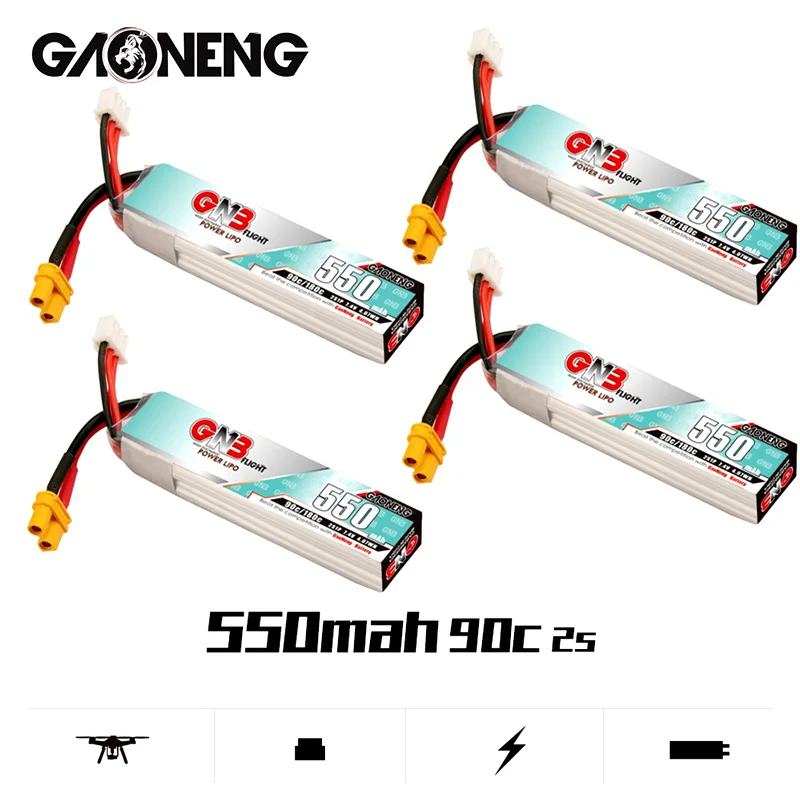 MAX 180C GNB 2S 7,4 V 550mah LiPo батарея для вертолета TINY8X Blade QX2 120S Beta75S BetaFPV Drone HV 7,4 V батарея