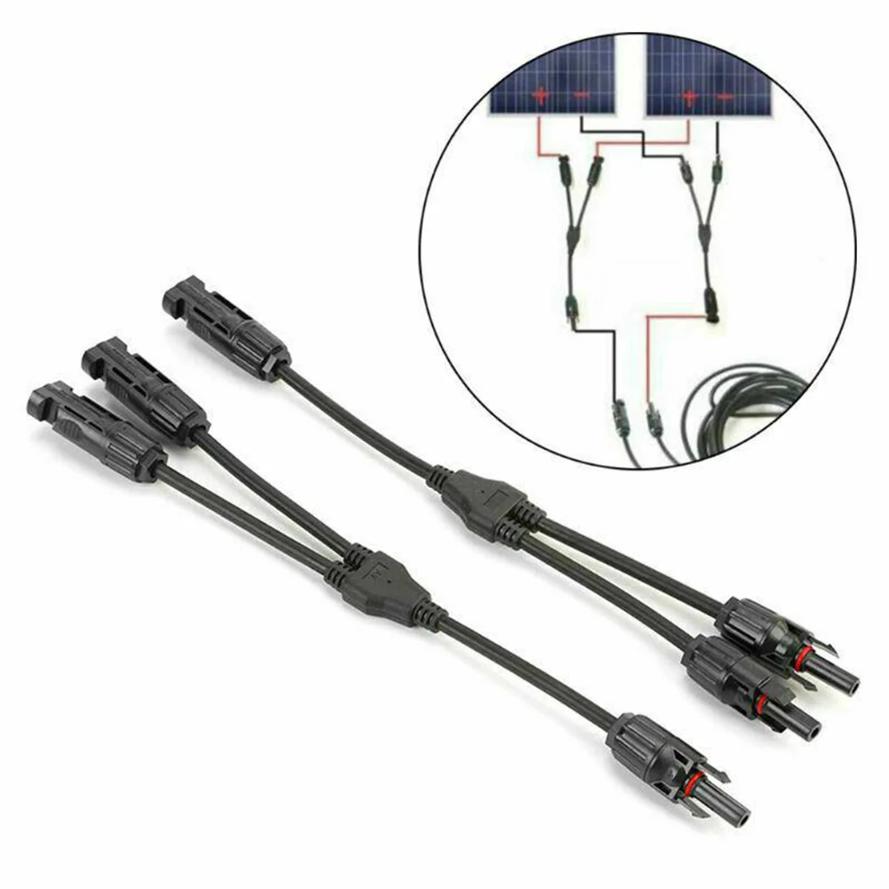 

1 Pair Solar Y Connector Cable Plug Inline Solar PV Panel IP67 2 Connection Y Solar Panels Cables Fireproof PV Cables