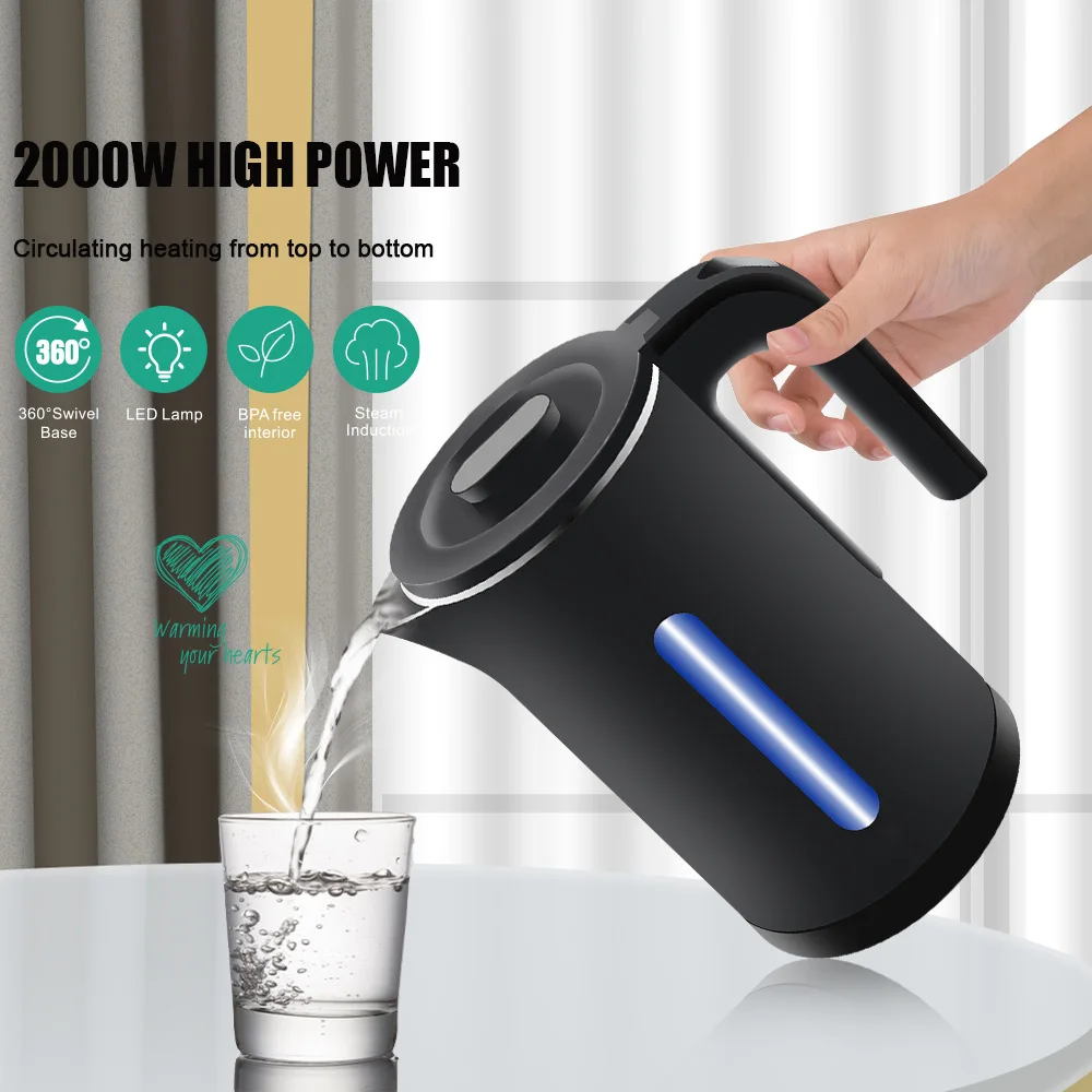 

Stainless Steel Double Wall Electric Kettle Water Heater for Tea Coffee w/Auto Shut-Off and Boil-Dry Protection, 2.3L