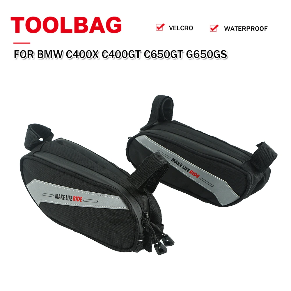 

Motobike Saddlebag Waterproof Bag Frame Storage Toolbag Seat Side Bags Velcro For BMW C400GT C650GT C400X C400 X GT C650 G650GS