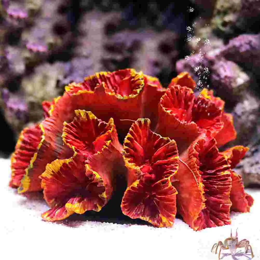 

2 Pcs Simulated Coral Landscaping Decorations Shell Fish Tank Supply Ornament Aquarium Turtle Artificial