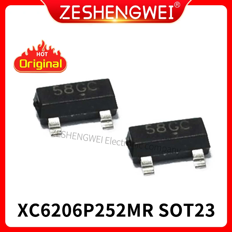 

50Pcs XC6206P252MR 58GC Fixed LDO Voltage Regulator SOT23 New and Original In Stock