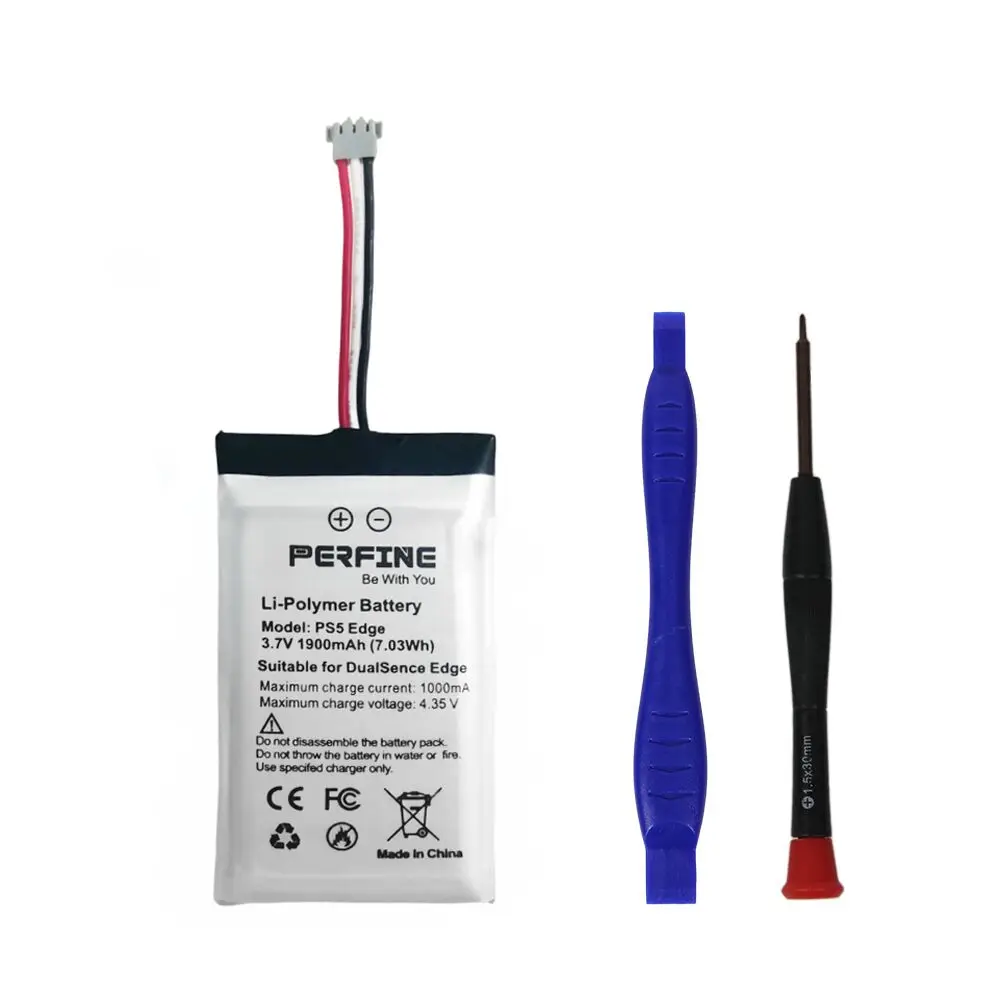 Фото Perfine 1900 мАч, 2 шт., аккумуляторы PS5 Edge для игрового контроллера SONY BAGP1001, аккумулятор DualSense PlayStation 5 Edge, высокая емкость №3
