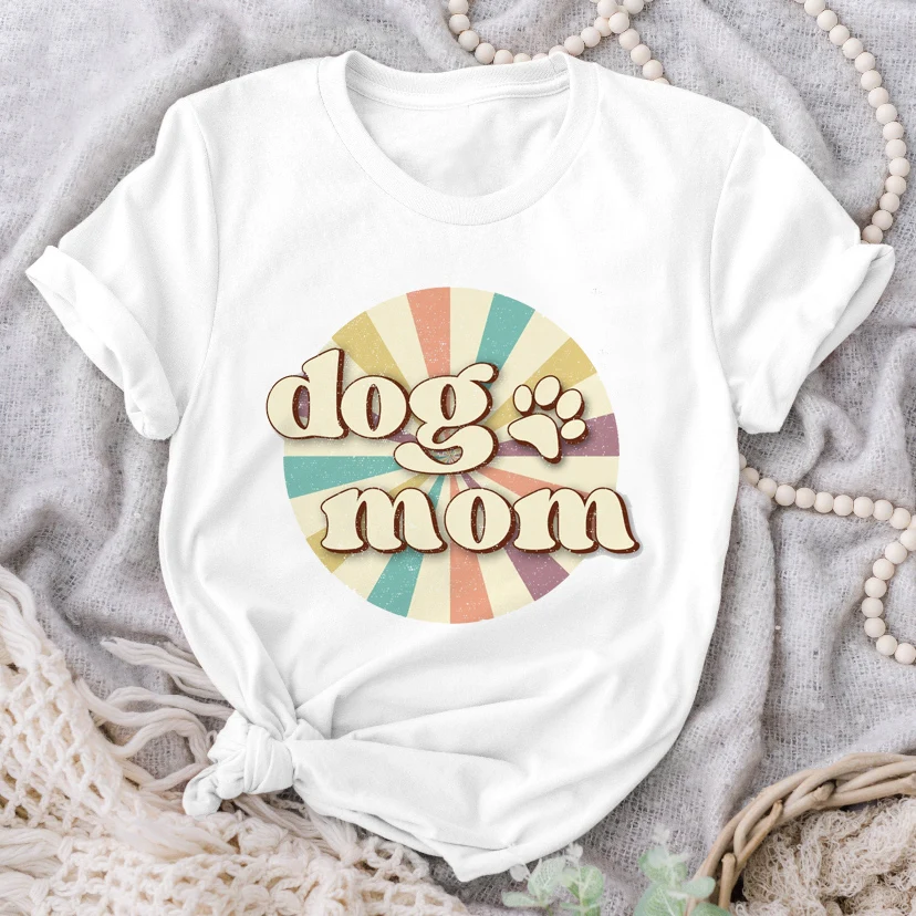 

2023 Sweet Cute Casual Women's T-shirt Pattern Mother Cute Girl Mother Clothes Women's T-shirt Print Women's Loose T-shirt Women