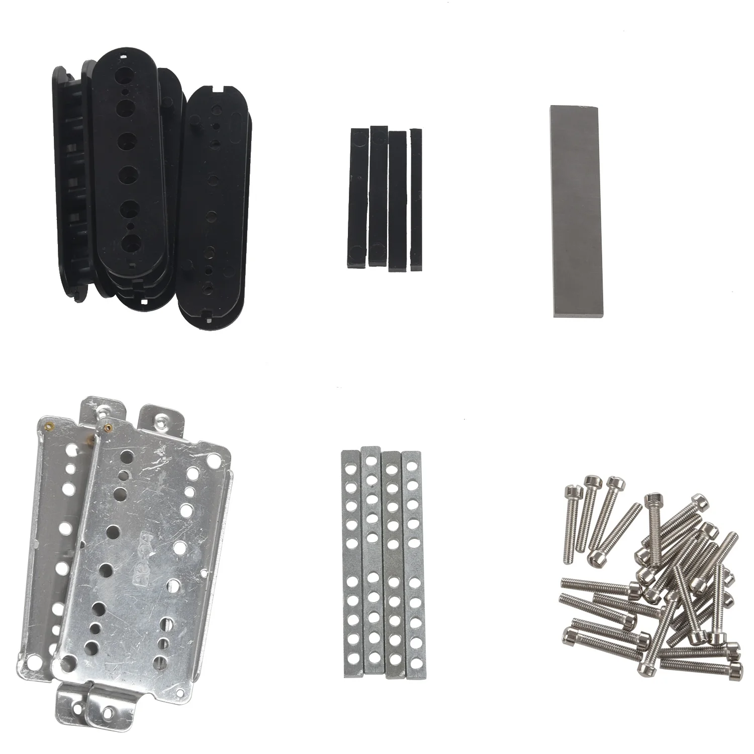 

A Set Guitar Humbucker Pickup Kits Producing Accessories/Cupronickel Baseplate/Spacer/Bobbin/ Pole Slug/Bar Alnico V Magnet
