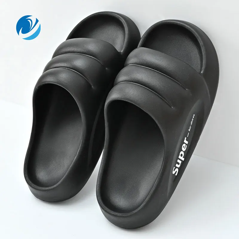 

Mo Dou Home Slippers for Women EVA Thick Soft Air Shoes Non-slip for Outdoor Concise Letters Men's Breathable Cozy Slides Light