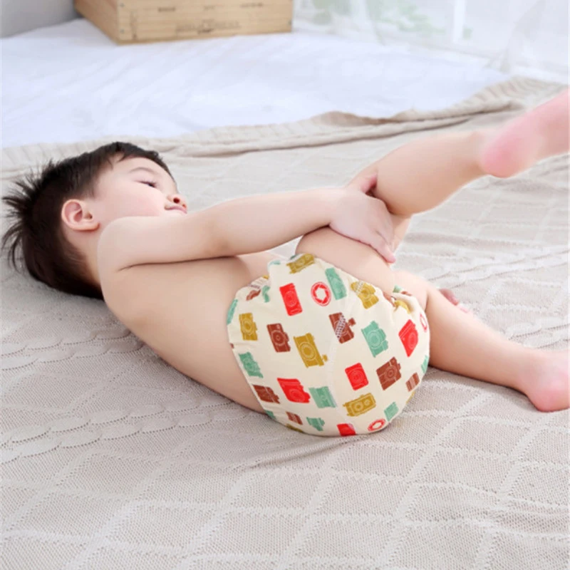 6 Layers Crotch Infant Toddler Waterproof Training Pants Cotton Changing Nappy Cloth Reusable Washable Baby Diaper Panties Gifts images - 6