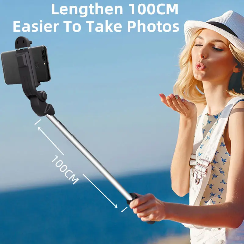 Фото 360 градусов XT02 70 см растягивающаяся интегрированная многофункциональная палка для селфи штатив светильник для смартфона подставка для мобильного телефона №5