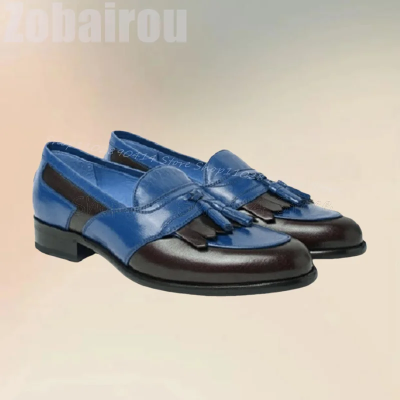 Синие Черные Декоративные матовые кожаные Пенни лоферы с кисточками Модные