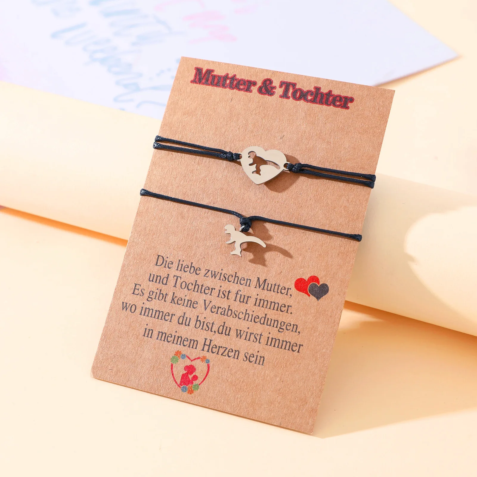 Новый универсальный браслет на День Матери из нержавеющей стали в форме сердца