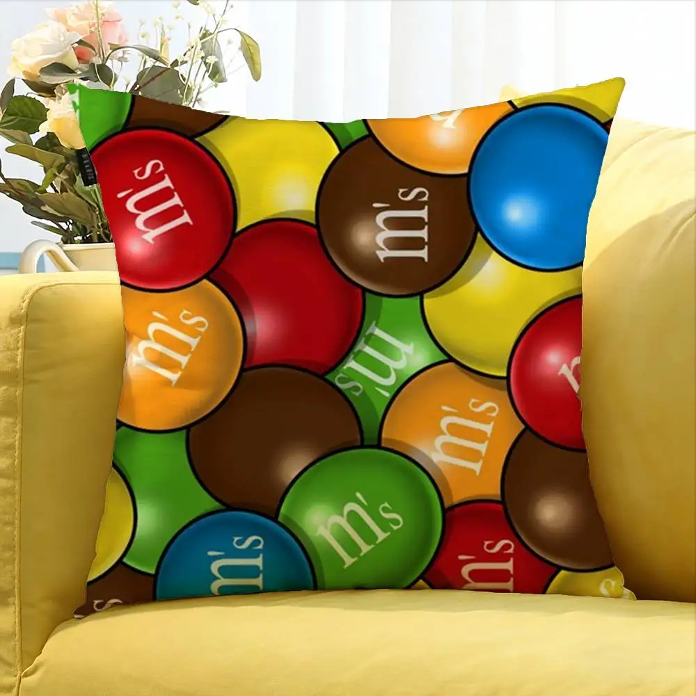 Фото 1 шт. квадратная наволочка Candy M-MS C-Chocolate M&M'S World различных размеров для декора автомобиля, дома, спальни №5