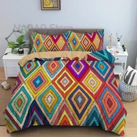 ethnic stripe pattern duvet cover set bedding set bed linen geometric home textile bedclothes soft bed set queenking size
