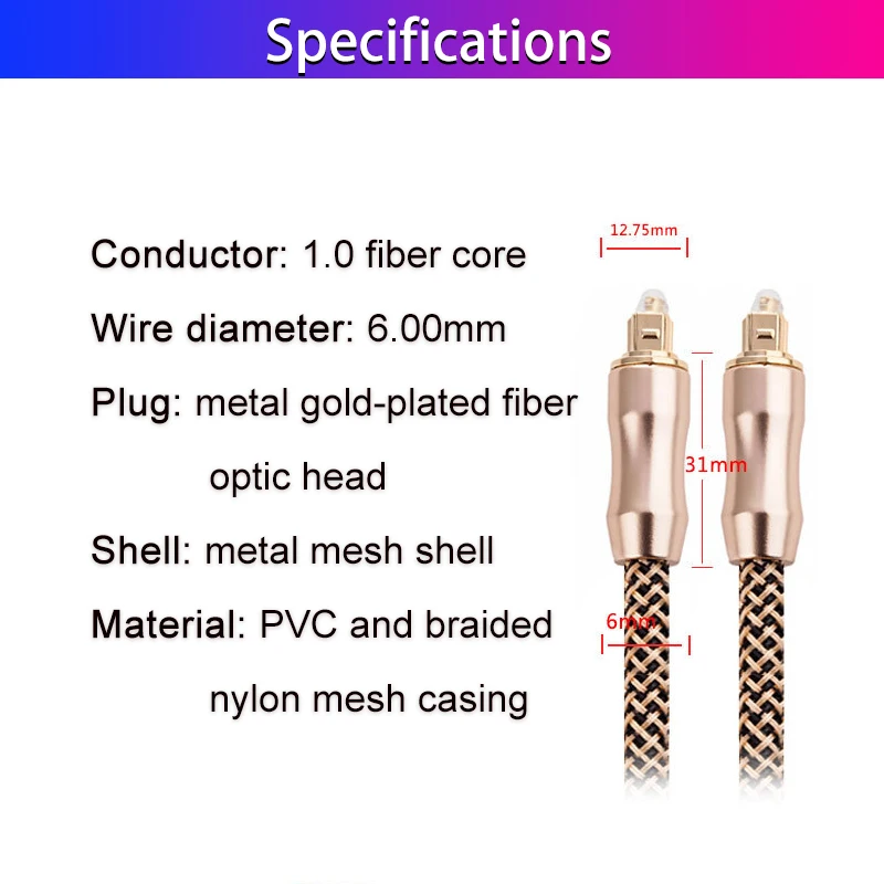 5 1 оптический цифровой аудио кабель TOSLINK SPDIF волоконно-оптический спикер провод 0