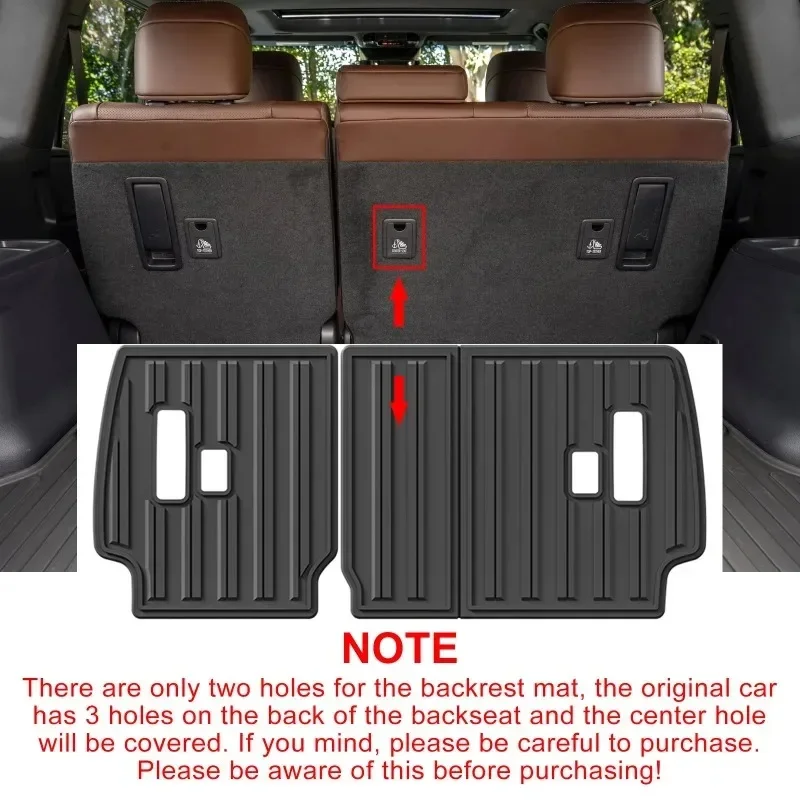 Фото Автомобильные коврики для Lexus GX550 GX550h 2024 2025 5 сидений, аксессуары для модели, накладка на спинку багажника, TPE 3D, противоскользящий коврик для ног, защита №3