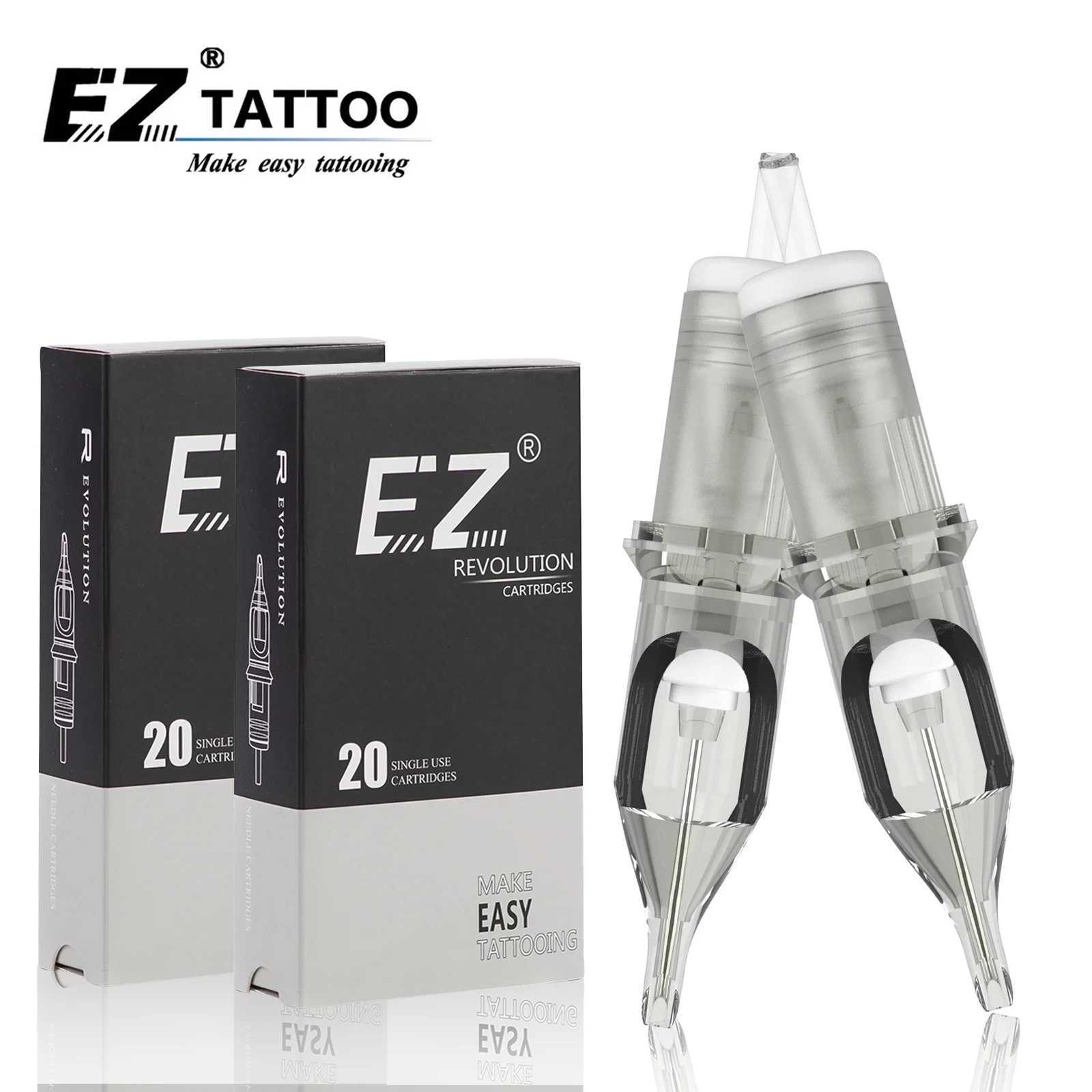 EZ Tattoo Needles Revolution Cartridge Round Liner #10 (0.30mm needle)  RC1003RL RC1005RLRC1007RL RC1009RL RC1014RL 20 pcs /lot