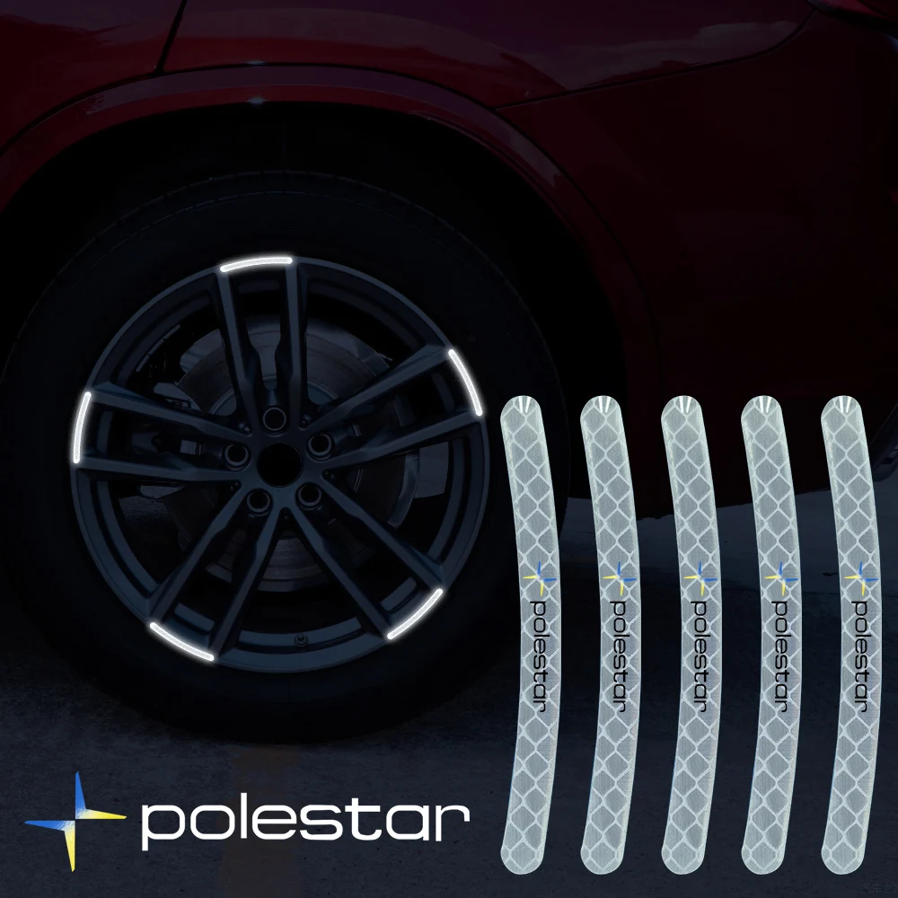 

Набор светоотражающих наклеек на ступицу колеса автомобиля, Светоотражающие колеса для Volvo Polestar 1 Polestar 2, автомобильные аксессуары