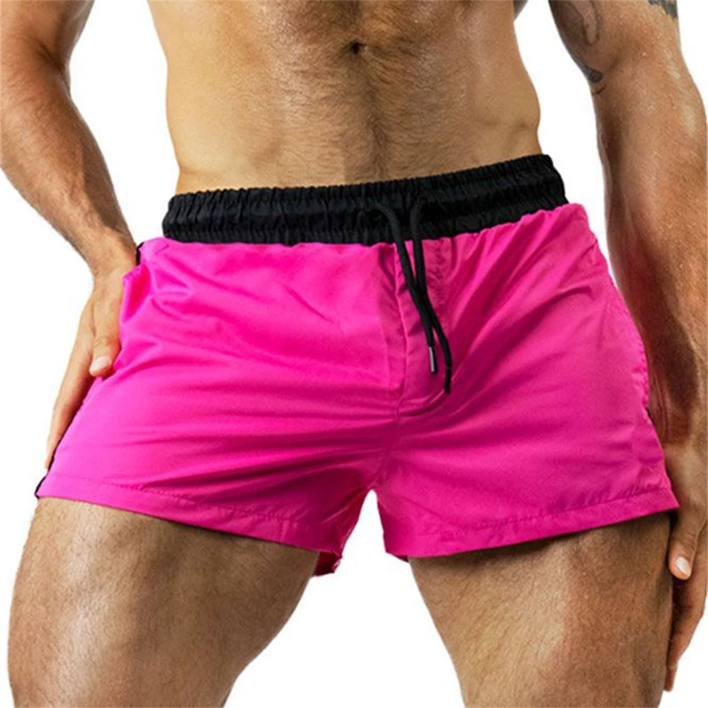 

New Men Sports Quick Dry Without Lining Shorts Lightweight Elastic Belt Boxers Trunks Jams For Gyms Running Fitness Beach Shorts