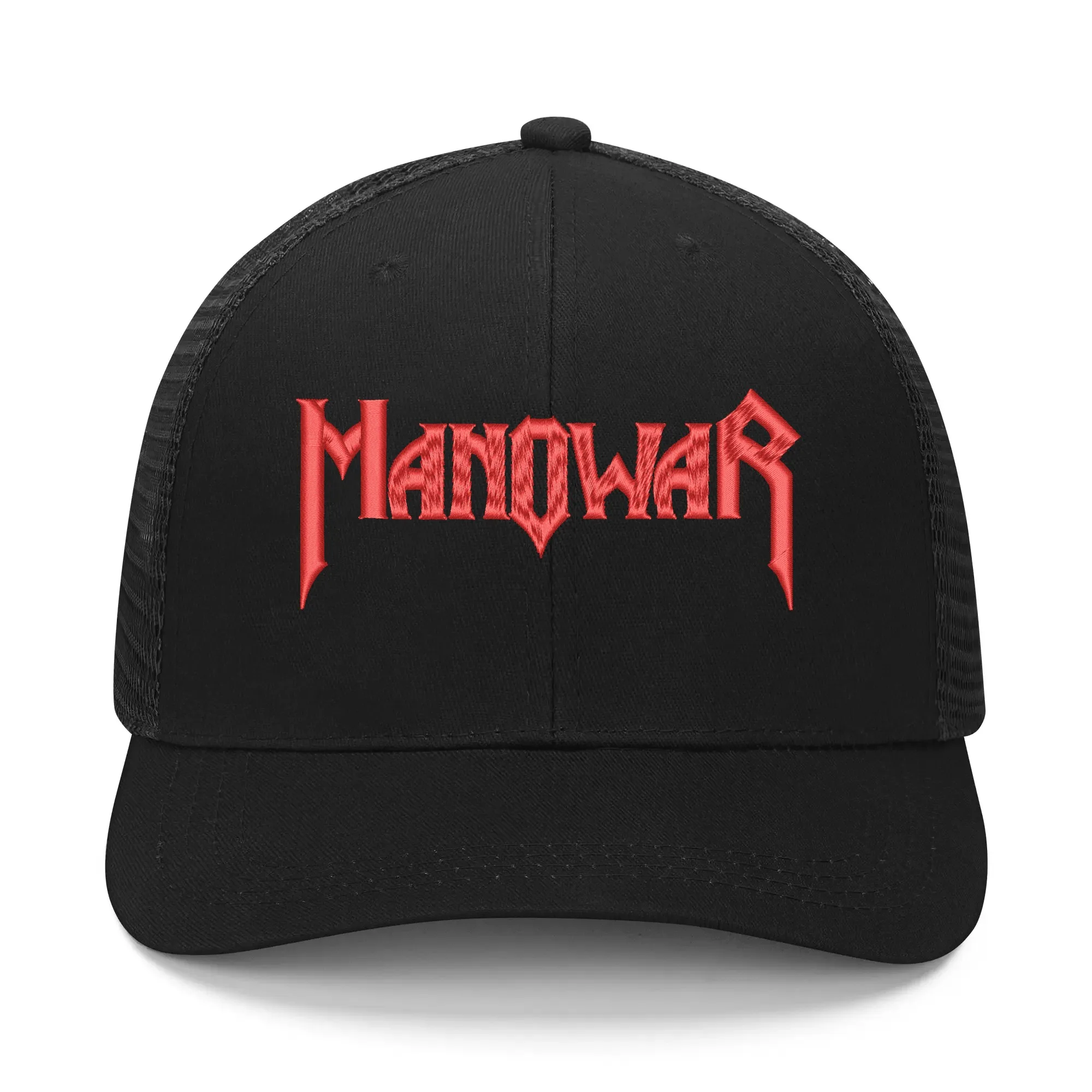 

Manowar Band Embroidery Hat Mens Womens Sports Baseball Hat Breathable Mesh Summer Sun Visor Headwear Custom Made Caps Logo