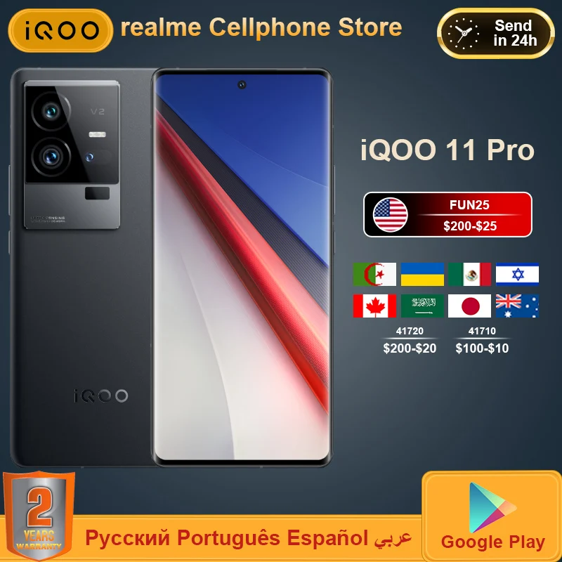 

New iQOO 11 PRO Mobile Phone Snapdragon 8Gen2 144HZ 2K E6 AMOLED 200W Super Charge 50MP VCS IMX866 Camera NFC Smartphone