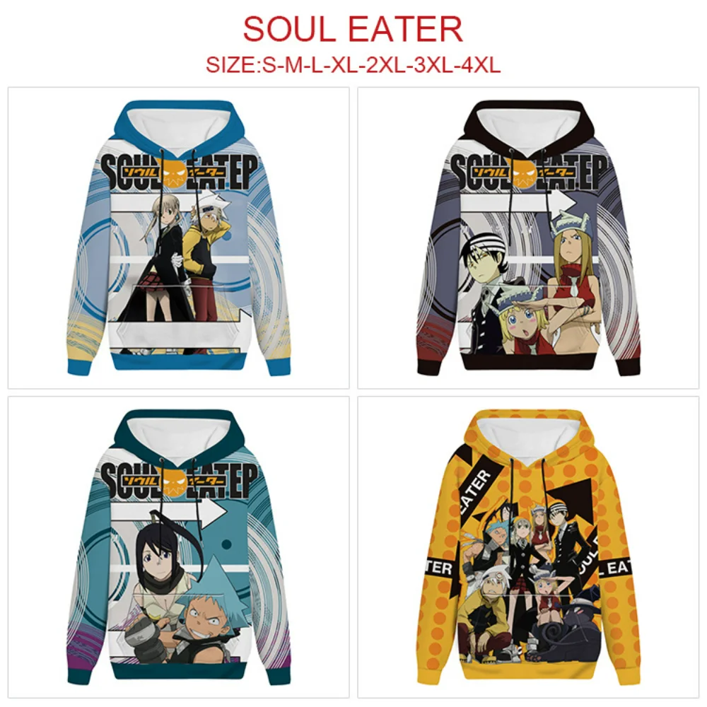 

Anime Soul Eater Printed Hoodies Hoody Men Japanese Casual Cool Breathable Sweatshirts Women Harajuku Y2k Oversized Unisex