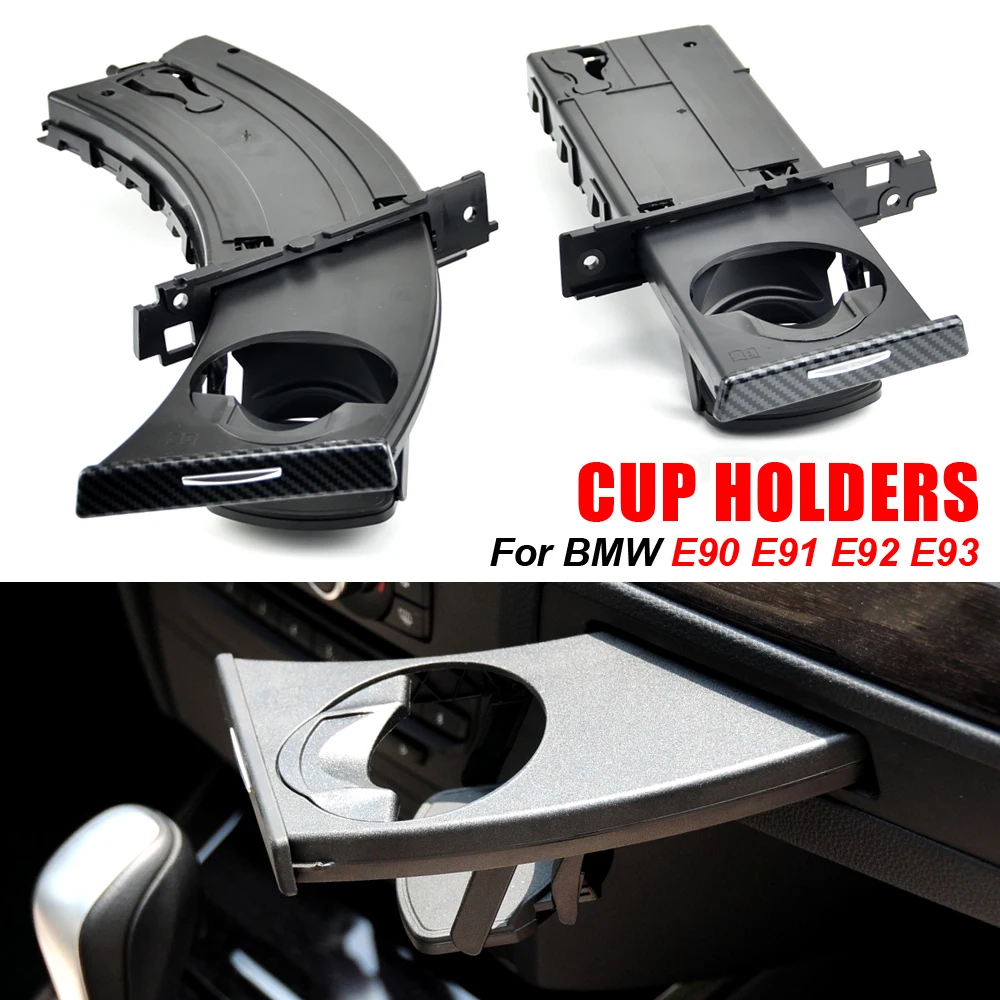 

Retractable Front Driver Left/Right Side Drink Water Cup For BMW E90 E91 318I 325I 328I 51459173463 51459173469 Beverage Holder